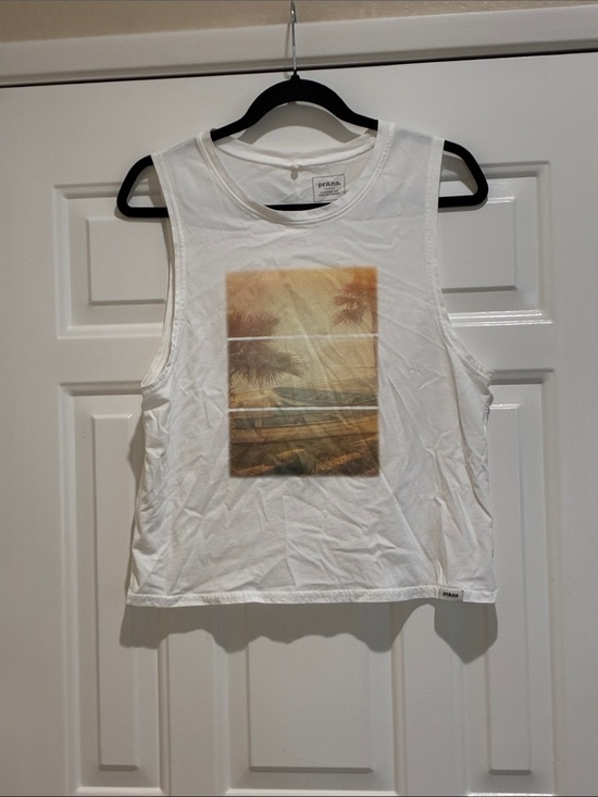 Prana Tops - Prana white muscle graphic tank top